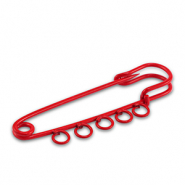Componenti colorati spilla decorativa con 5 anellini rosso