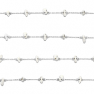 Componenti in acciaio inossidabile catena a rolò Howlite irregolare argento-bianco