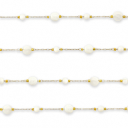 Componenti in acciaio inossidabile catena a rolò tonda oro-biancastro