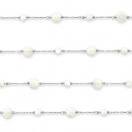 Componenti in acciaio inossidabile catena a rolò tonda argento-biancastro