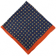 Foulard con motivo di paillettes blu scuro-marrone rame