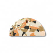 Pendenti di polimero semi-rotondo marrone-rosa-bianco-oro