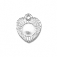 BY31&reg; Ciondoli in acciaio inossidabile con castone per SS20 fondo piatto argento