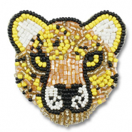 Broches leopardo giallo-nero-bianco