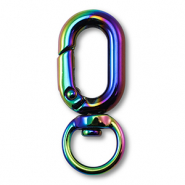 Componenti colorati anello bris&eacute; portachiavi ovale nero-rivestimento AB