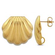 Componenti in acciaio inossidabile orecchini conchiglia con anellino oro