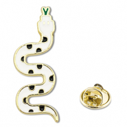 Pins serpente bianco-nero-oro