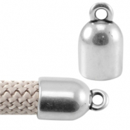 Terminali di metallo DQ con anellino per cordoncino argento antico