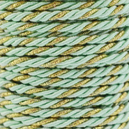 Cordoncino alla moda spirale 3mm verde menta-oro