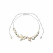 Braccialetti alla moda perline miste bianco-oro