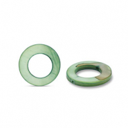 Perline di conchiglia 15mm tonda verde scuro
