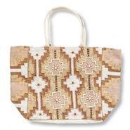 BY31® Borsa da spiaggia beige-marrone-oro