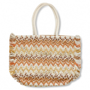 BY31® Borsa da spiaggia beige-marrone-oro