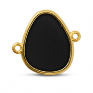 Ciondoli di metallo DQ distanziatore nero-oro (privo di nichel)