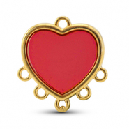 Ciondoli di metallo DQ con 6 anellini rosso-oro (privo di nichel)