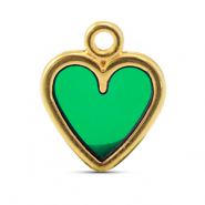 Ciondoli di metallo DQ cuore verde-oro (privo di nichel)