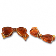 Perline in acrilico fiocco marrone cognac-oro