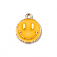 Ciondoli di metallo smalto smiley oro-arancione chiaro