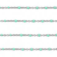 Componenti in acciaio inossidabile 1mm catena argento-turchese menta