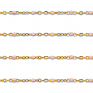 Componenti in acciaio inossidabile 1mm catena oro-rosa chiaro