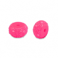 Perline in resina rondella 8mm rosa neon
