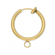 Componenti in acciaio inossidabile orecchini a cerchio clip con anellino 16mm oro