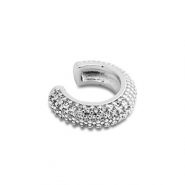 Orecchini in acciaio inossidabile ear cuff con zircone argento-cristallo