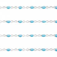 Componenti in acciaio inossidabile 1 mm catena stile rosario verde turchesa-argento