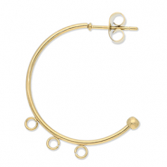 Componenti in acciaio inossidabile orecchini a cerchio con 3 anellini oro