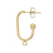 Componenti in acciaio inossidabile orecchini ovale e rettangolo con anellino oro