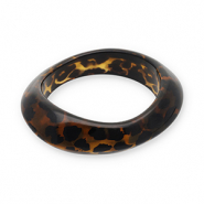 Bracciali bangle in resina con stampa leopardo trasparente marrone ambra
