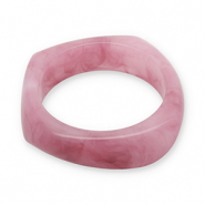 Bracciali bangle in resina rosa malva