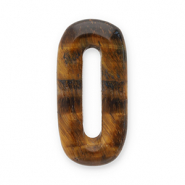 Perline in pietra naturale Occhio di tigre ovale marrone dorato