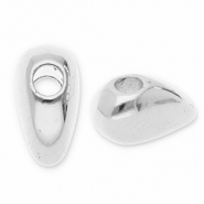 Perline di metallo DQ mezzo cuore argento antico (privo di nichel)