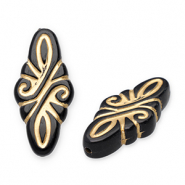 Perline in acrilico rombo arabesco nero-oro