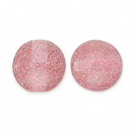 Perline in acrilico con glitterato 8 mm rosa malva-argento