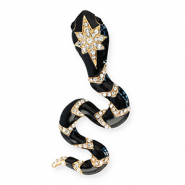 Broches accattivanti con anellino serpente oro-nero-trasparente