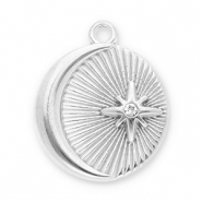 Ciondoli in acciaio inossidabile luna e stella con strass argento-trasparente