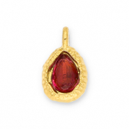 Ciondoli in acciaio inossidabile goccia con faccetta oro-rosso