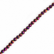 Perline sfaccettate tonde 3mm viola scuro-rivestimento AB