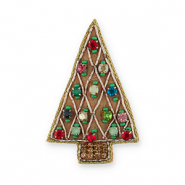 Broches albero di natale marrone chiaro-multicolore
