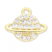 Metallo TQ in ottone ciondolo pianeta oro-trasparente