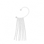 Orecchini in ottone Eco-brass&reg; ear cuff con strass argento-cristallo