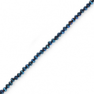 Perline sfaccettate 4x3 mm rondella blu scuro-effetto perlato