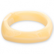 Bracciali bangle in resina giallo vaniglia-bianco