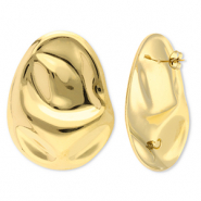 Componenti in acciaio inossidabile orecchini ovale con anellino oro