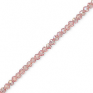 Perline sfaccettate 4x3mm rondella rosa chiaro-effeto perlato