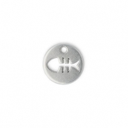 Ciondoli di metallo DQ distanziatore con simbolo lisca di pesce argento antico (privo di nichel)