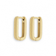 Orecchini in acciaio inossidabil a ovale oro