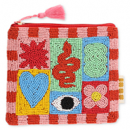 BY31&reg; Pochette collage rosso-rosa chiaro-multicolore